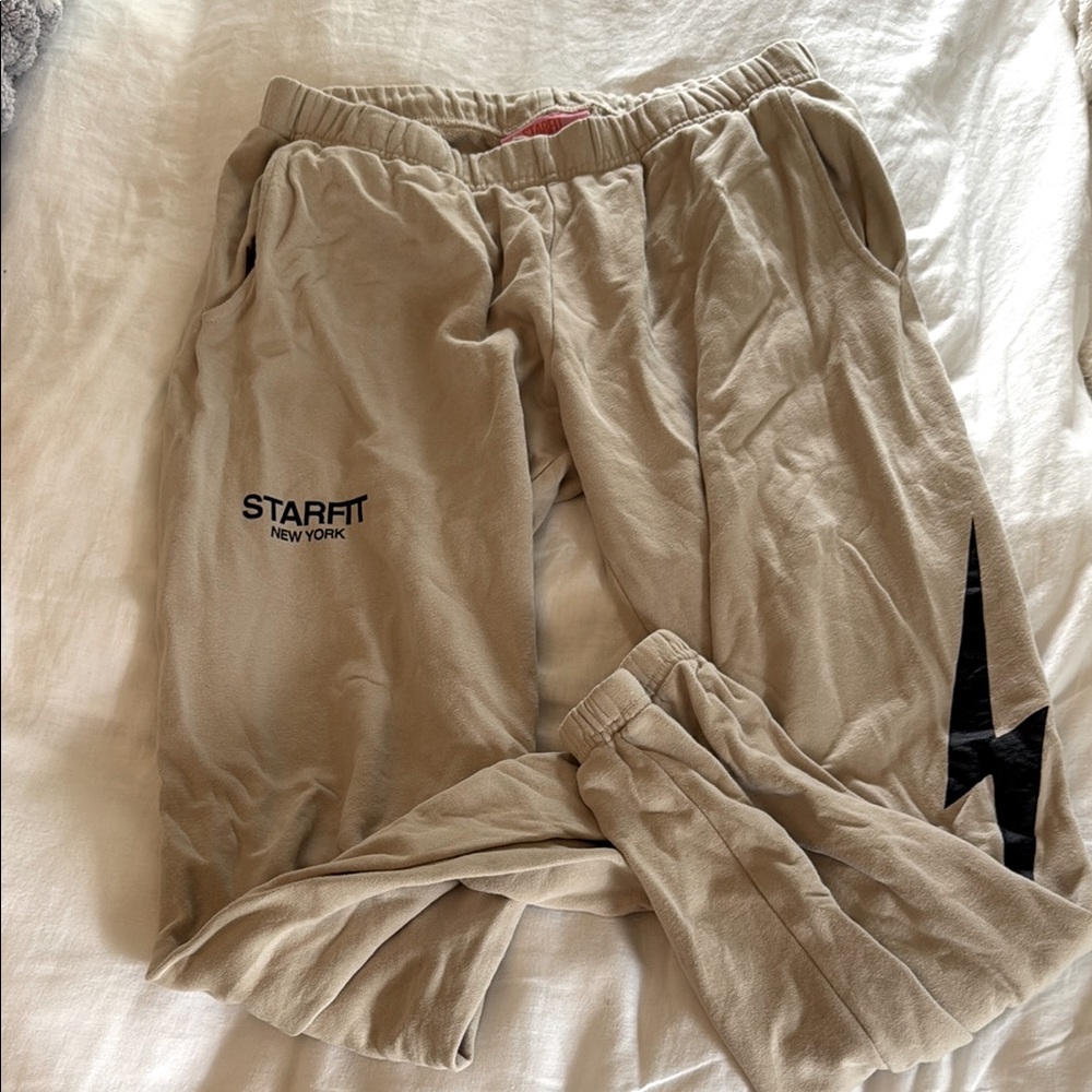 Starfit Beige Cuffed Sweatpants